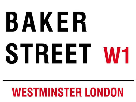 English Road Sign Baker Street Metal Plaque Wall Art London Sherlock Holmes