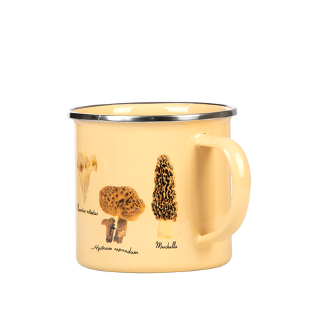 Retro Metal Enamel Mug Coffee Tea Mushrooms Gardening Camping Picnic Fishing