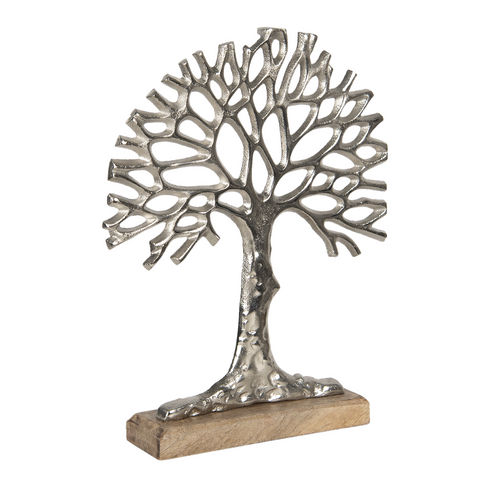 Tree of Life Coral Ornament Silver Wiccan Celtic Pagan Sculpture World Tree 35cm