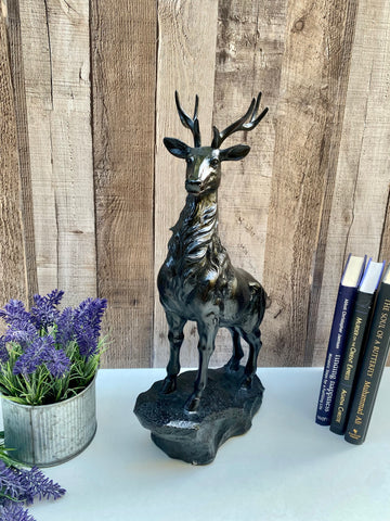 Stag Deer Reindeer Antlers Figurine Decorative Ornament Sculpture Large 41cm