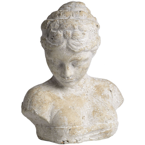 Aged Stone Effect Ladies Bust Sculpture Statue Figurine Shabby Chic Style 29.5cm