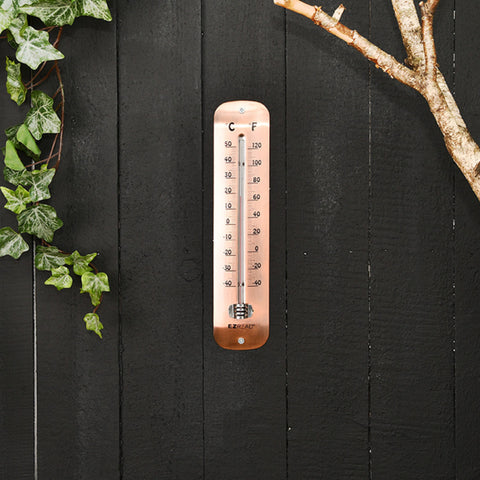 Wall Thermometer Copper Plate Garden Greenhouse Garage Temperature Gauge 30cm