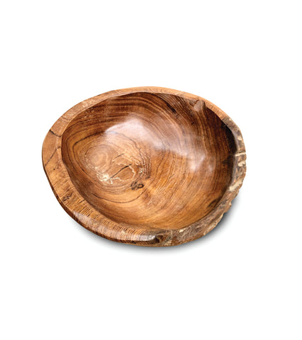 Rustic Reclaimed Wood Teak Sweet Nuts Bowl Dish Wooden Holder 18cm 100% Unique