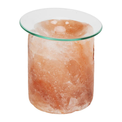 Himalayan Rock Salt Oil Burner Pink Crystal Glass Top Natural Air Purifier