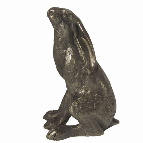 Moon Gazing Hare Figurine Sculpture Cold Cast Bronze Ornament Rabbit Statue 18cm