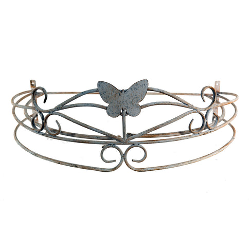 Aged Metal French Vintage Style Bed Ciel de Lit Canopy Butterfly Wall Coronet