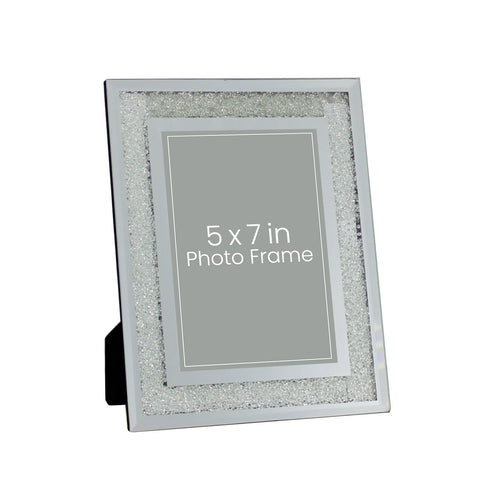 Diamond Crush Photo Frame 5x7 Inch Picture Glitter Sparkle Mirror Glass