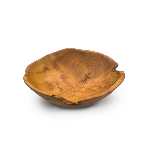 Rustic Reclaimed Wood Teak Fruit Bonbon Bowl Dish Wooden Holder 30cm 100% Unique