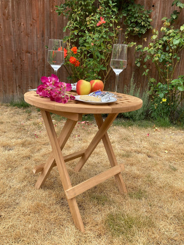 Wooden Portable Folding Picnic Table Camping Outdoor Garden Coffee Table 50cm