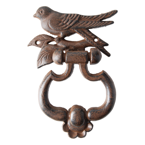 Front Door Knocker Bird Brown Cast Iron Vintage Country Style Decorative 18cm