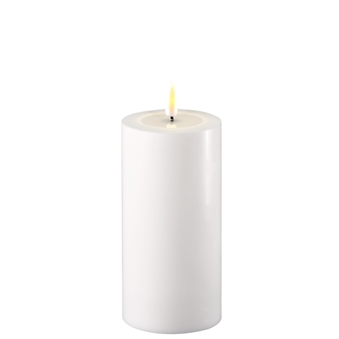 Luxury LED Wax Pillar Church Candle White 15cm Realistic 3D Flickering Flame Home