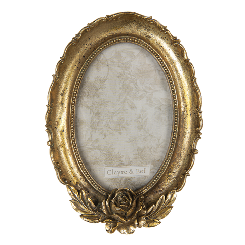 Vintage Style Rose Oval Photo Picture Frame Antique Gold 4