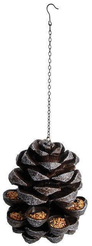 Hanging Pine Cone Pinecone Bird Feeder Cast Iron Effect Garden Ornament