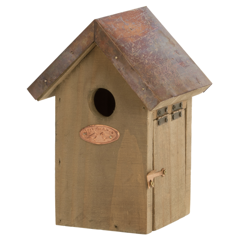 Copper Roof Bird House Nest Nesting Box for WREN FSC Certified Wood 20cm