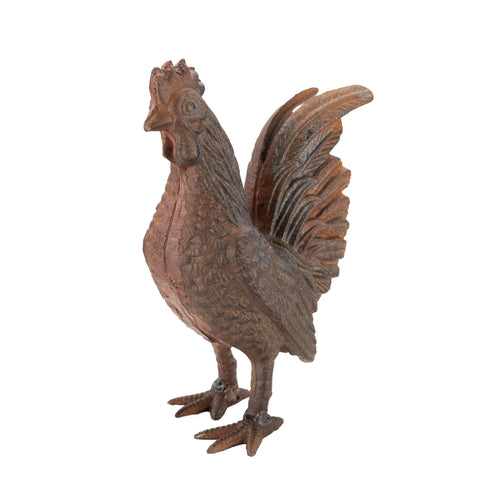 Cockerel Statue Rooster Cock Chicken Garden Ornament Cast Iron Farm Animal