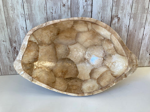 Natural Coconut Shell Bowl Decorative Dish Gold Pearlised Shell Lining Handmade 