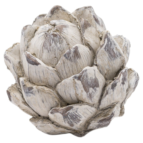 Ceramic Artichoke Cone Ornament Antique White Vintage Decorative Style Sculpture 11cm