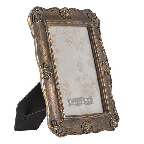 Vintage Style Photo Picture Frame Antique Gold Bronze Floral 7"x 5" Distressed